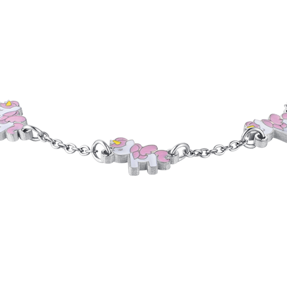 MÄDCHENARMBAND AUS STAHL MIT EINHÖRNERN