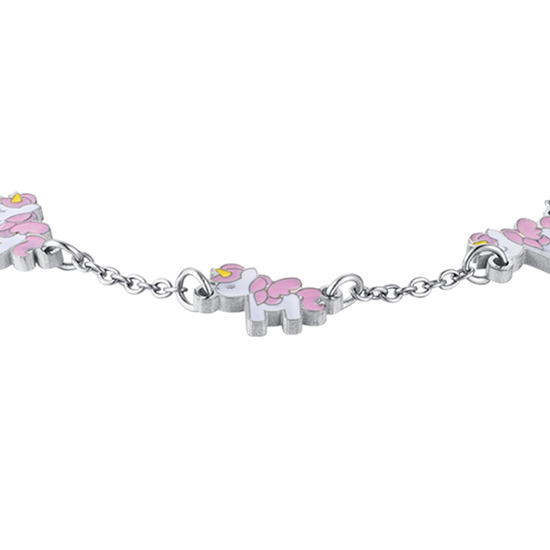 MÄDCHENARMBAND AUS STAHL MIT EINHÖRNERN
