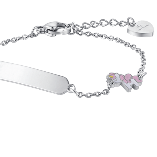 MÄDCHENARMBAND AUS STAHL MIT EINHORN