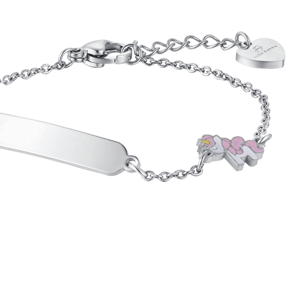 MÄDCHENARMBAND AUS STAHL MIT EINHORN