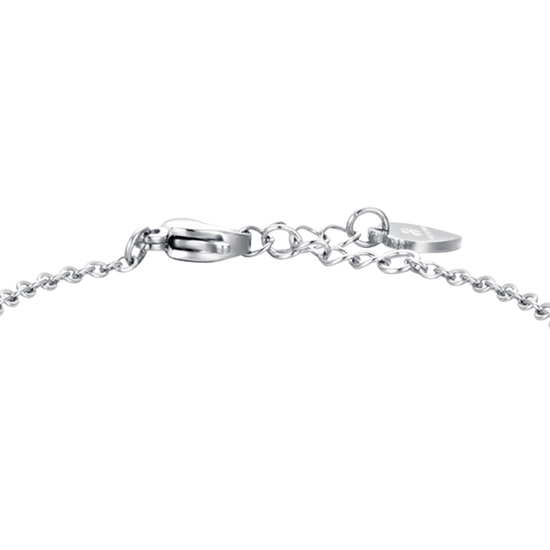 MÄDCHENARMBAND AUS STAHL MIT MARIENKÄFER UND ROTEN KRISTALLEN