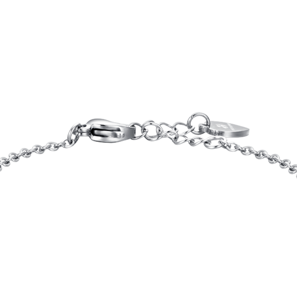 STAHLARMBAND FÜR MÄDCHEN MIT SCHMETTERLING UND ROSA KRISTALLEN