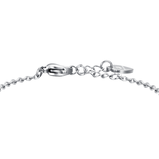 STAHLARMBAND FÜR MÄDCHEN MIT SCHMETTERLING UND ROSA KRISTALLEN