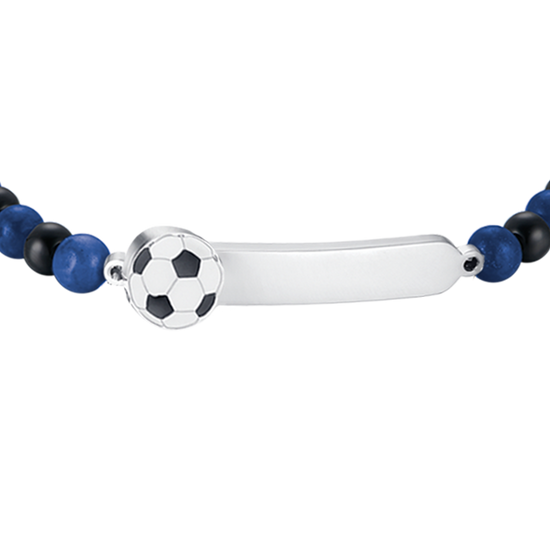 BABYARMBAND AUS STAHL MIT BLAUEN UND SCHWARZEN STEINEN