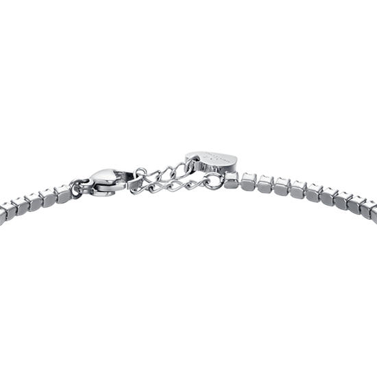 STAHL-TENNISARMBAND FÜR MÄDCHEN MIT ROSA KRISTALLEN UND SCHMETTERLING