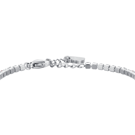 STAHL-TENNISARMBAND FÜR MÄDCHEN MIT ROTEN KRISTALLEN UND MARIENKÄFER