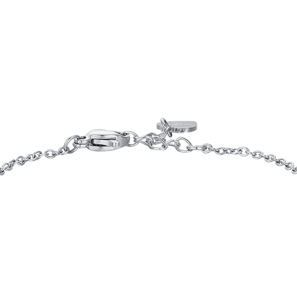 MÄDCHENARMBAND AUS STAHL MIT KRONE MIT WEISSEN KRISTALLEN