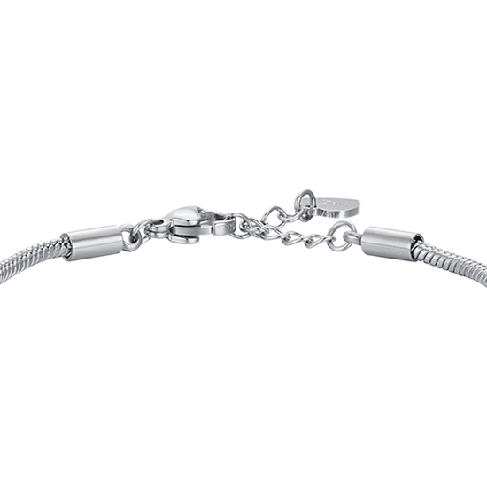MÄDCHENARMBAND AUS STAHL MIT VIERBLÄTTRIGEM KLEEBLATT MIT WEISSEN KRISTALLEN