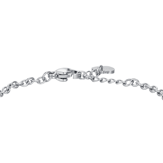 SCHMETTERLINGSARMBAND AUS STAHL MIT ROSA EMAILLE UND WEISSEM KRISTALL