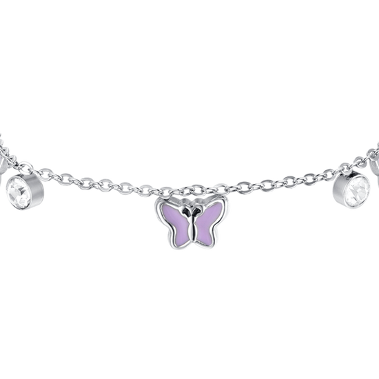 VIOLETT EMAILLIERTES MÄDCHENARMBAND AUS STAHL