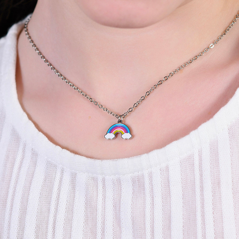 COLLANA BAMBINA IN ACCIAIO CON ARCOBALENO Luca Barra