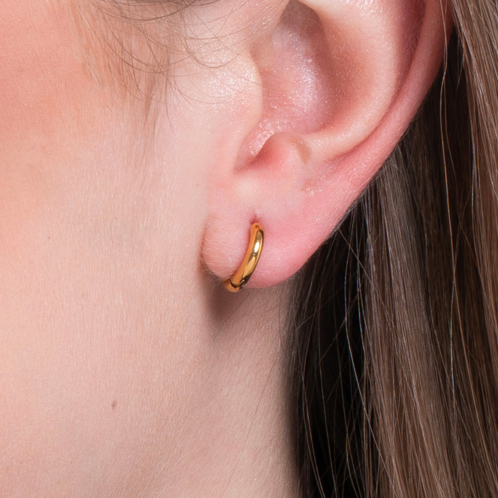 12 MM VERGOLDETER STAHL-OHRRING FÜR FRAUEN