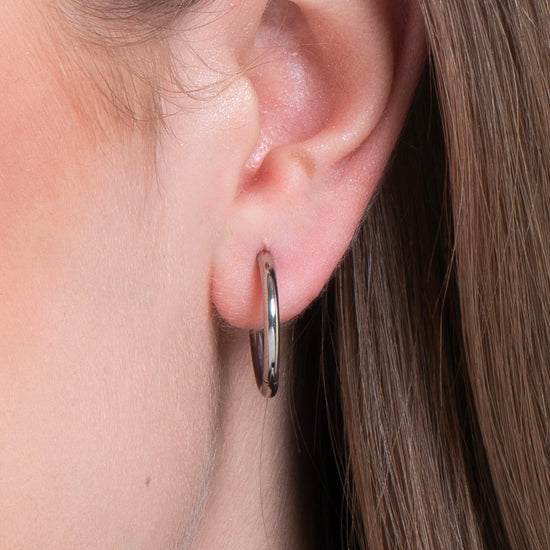 14 MM STAHLRING-OHRRINGE FÜR FRAUEN