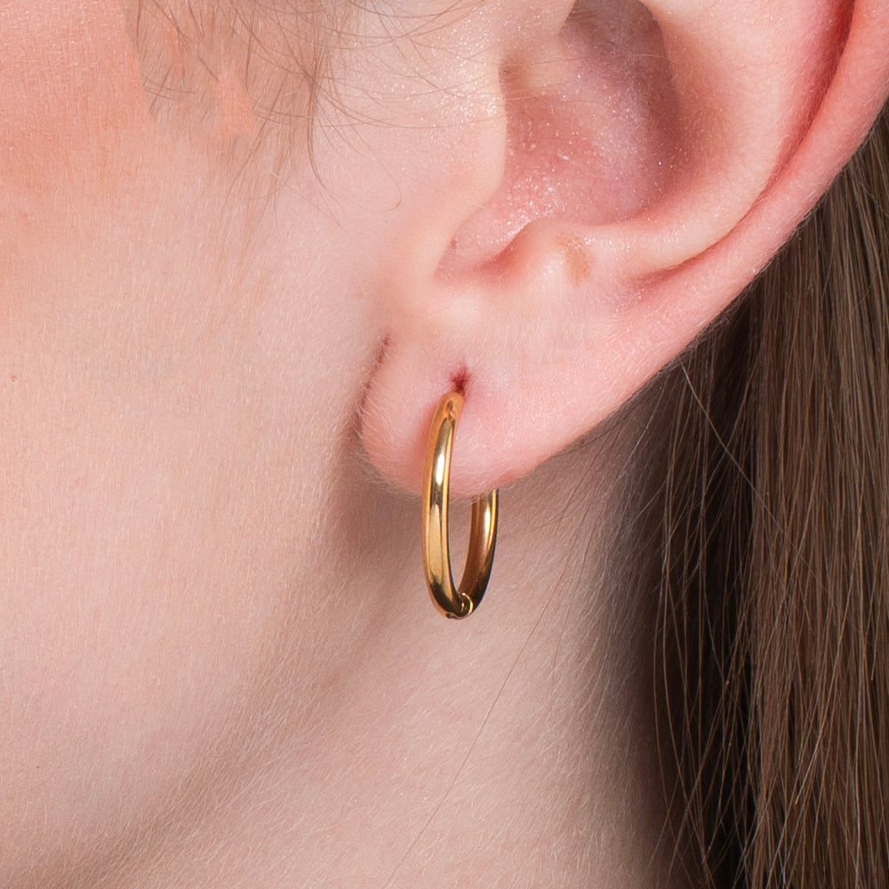 16 MM VERGOLDETER STAHL-OHRRING FÜR FRAUEN