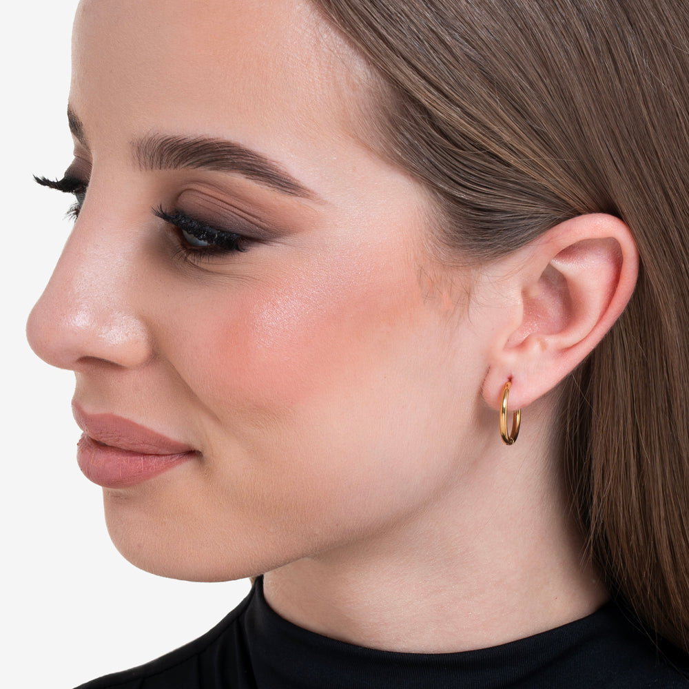 16 MM VERGOLDETER STAHL-OHRRING FÜR FRAUEN