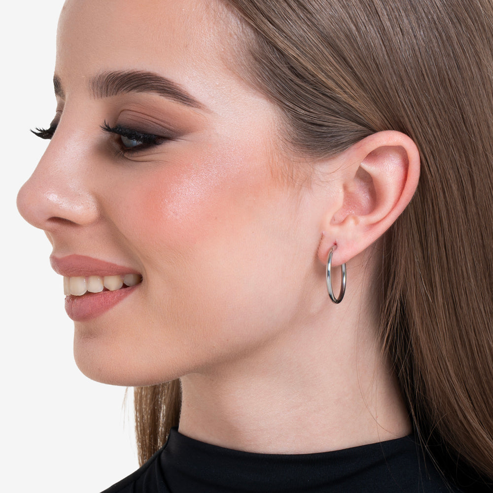 24 MM STAHL-OHRRINGE FÜR FRAUEN