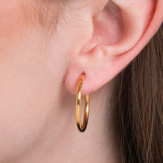 24 MM STAHL-OHRRINGE FÜR FRAUEN