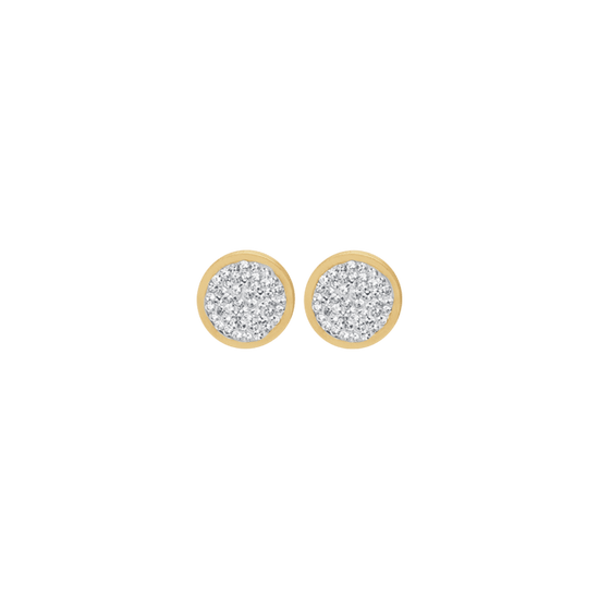 DAMEN IP GOLD STAHL OHRRINGE MIT WEISSEN KRISTALLEN