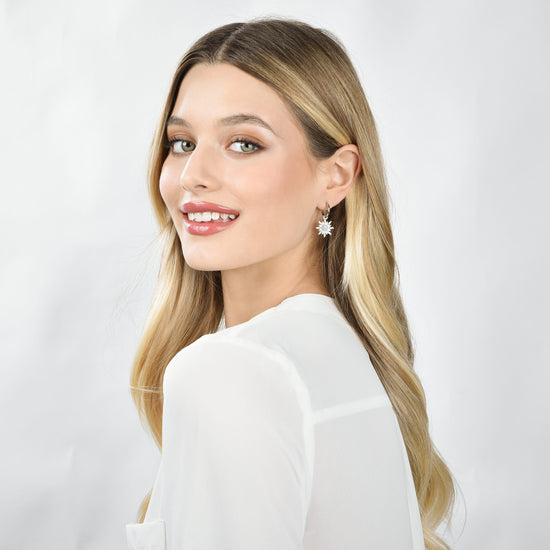 DAMEN SONNENOHRRINGE AUS STAHL MIT WEISSEN KRISTALLEN