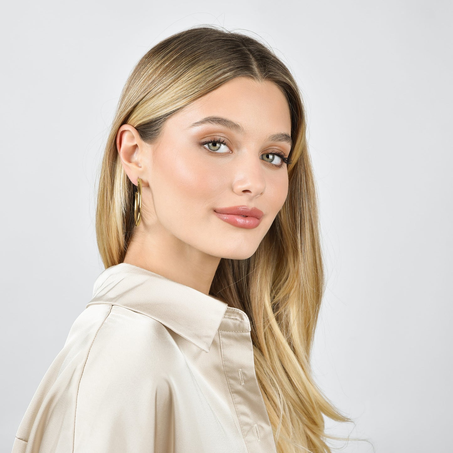 DAMEN IP GOLD STAHL OHRRINGE