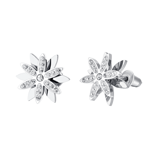 DAMEN STAHL BLUME DES LEBENS DREHBARE OHRRINGE