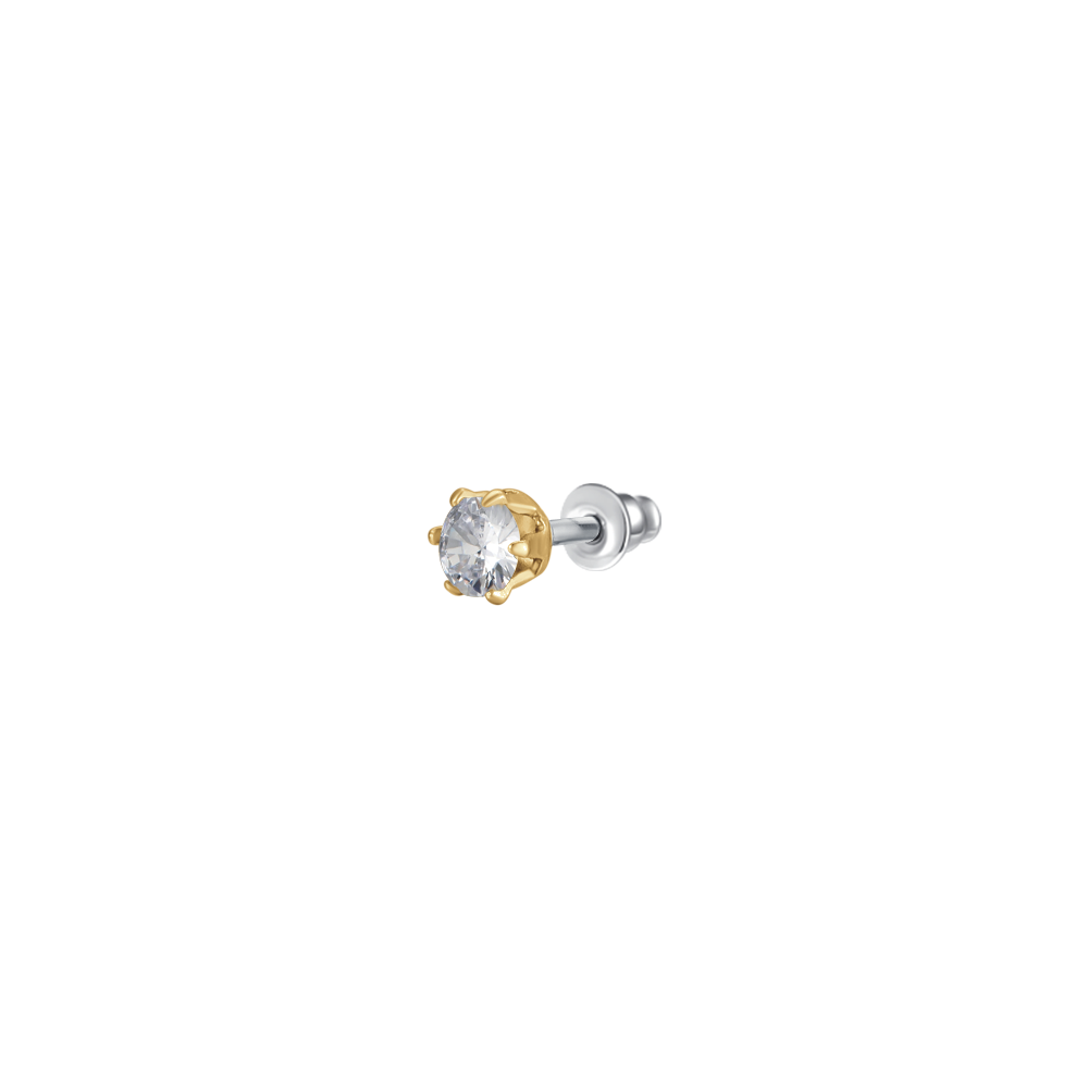 MONO ORECCHINO DONNA IN ACCIAIO IP GOLD CON ZIRCONE BIANCO