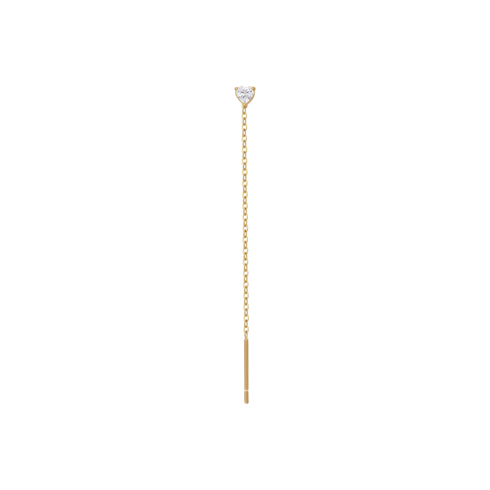 MONO ORECCHINO DONNA IN ACCIAIO IP GOLD CON CRISTALLO BIANCO