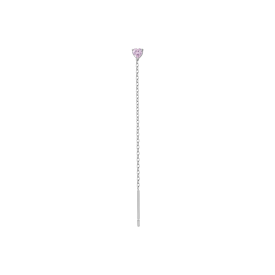 MONO ORECCHINO DONNA IN ACCIAIO CON CRISTALLO ROSA