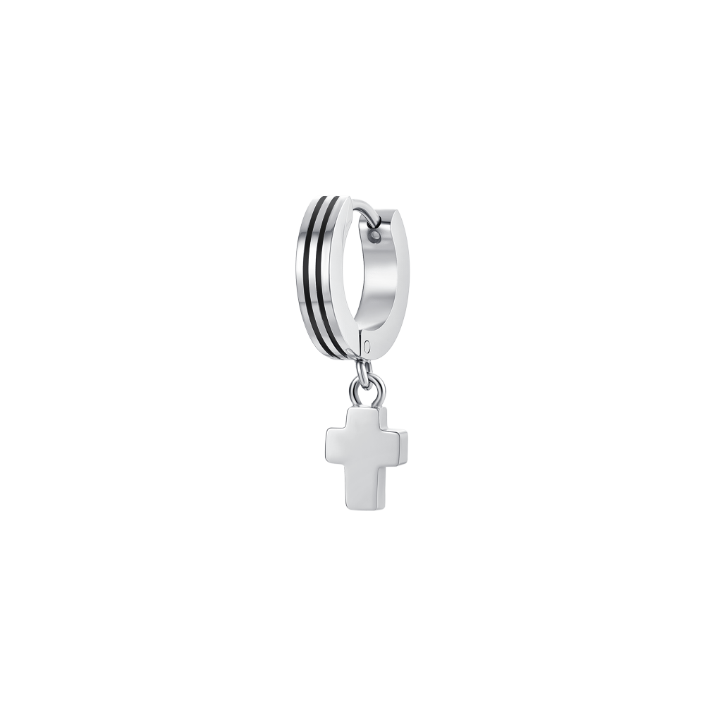 MONO-STAHLOHRRING MIT KREUZ