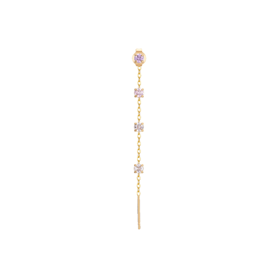 MONO ORECCHINO DONNA IN ACCIAIO IP GOLD CON CRISTALLI MULTICOLOR