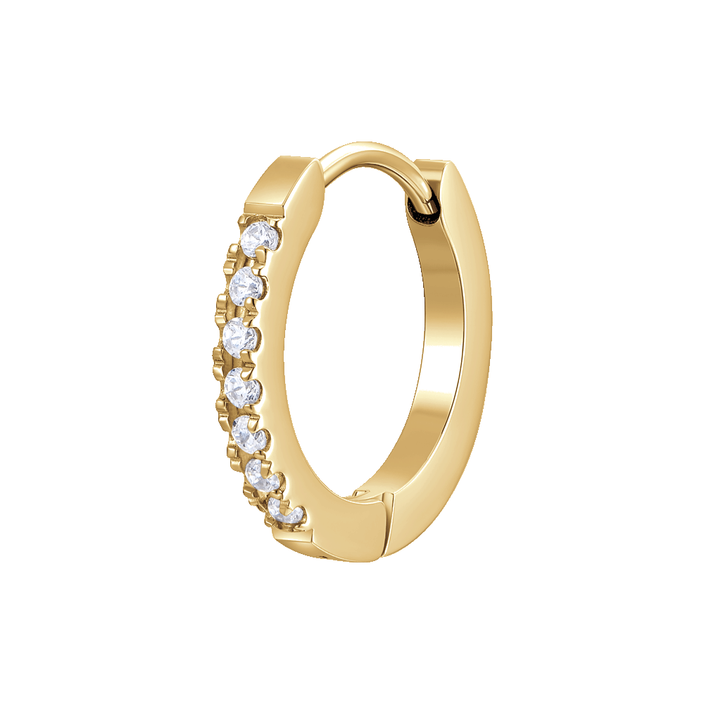 MONO ORECCHINO DONNA IN ACCIAIO IP GOLD CON ZIRCONI BIANCHI