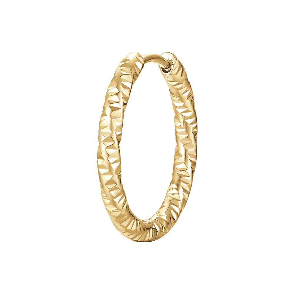 MONO ORECCHINO DONNA IN ACCIAIO IP GOLD CON FINITURA DIAMANTATA