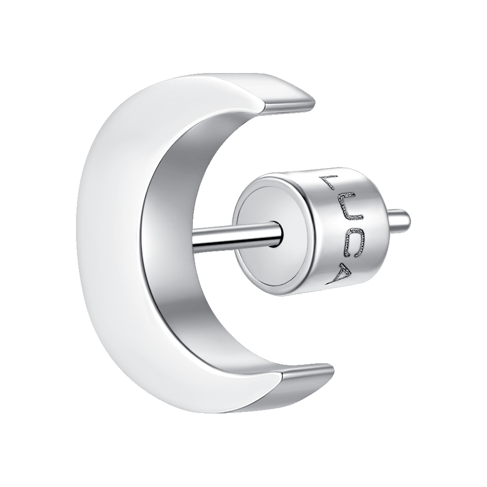 MONO ORECCHINO DONNA IN ACCIAIO CON LUNA