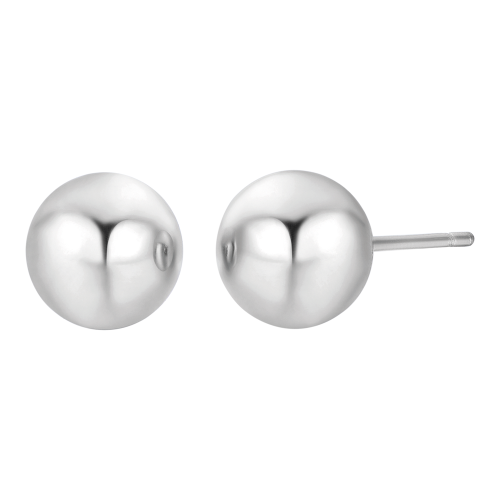 DAMEN-OHRRINGE AUS STAHL MIT KUGEL