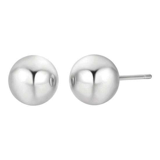 DAMEN-OHRRINGE AUS STAHL MIT KUGEL