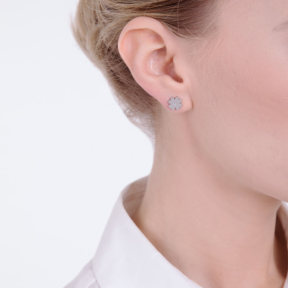 VIERBLÄTTRIGE KLEEBLATT-OHRRINGE AUS STAHL FÜR Damen