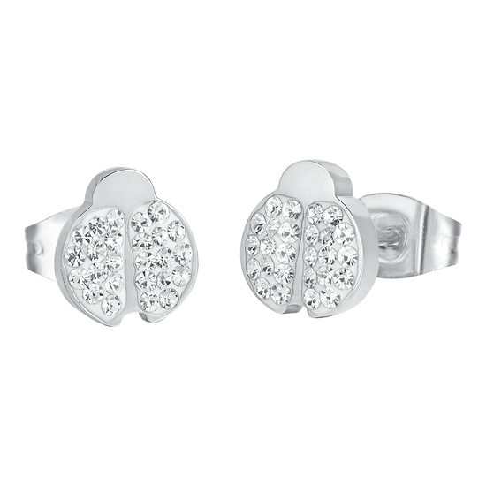 DAMEN-OHRRINGE AUS STAHL MIT MARIENKÄFER UND KRISTALLEN