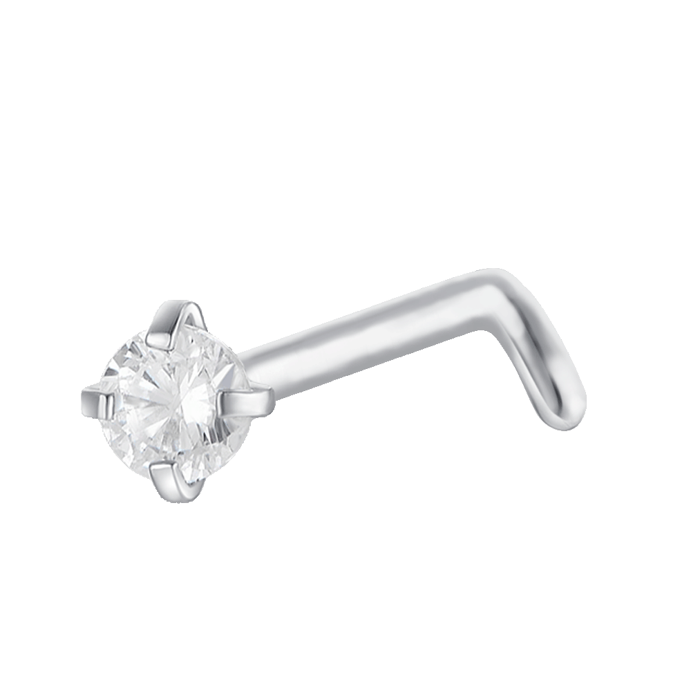 PIERCING NASO DONNA IN ACCIAIO CON ZIRCONE BIANCO