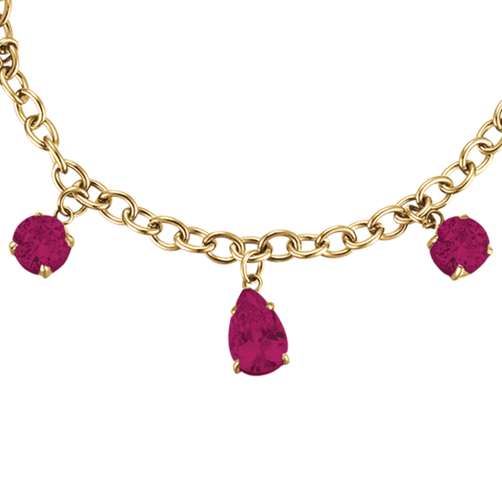 WOMAN'S IP GOLD STEEL BRACELET WITH CRYSTALS Luca Barra
