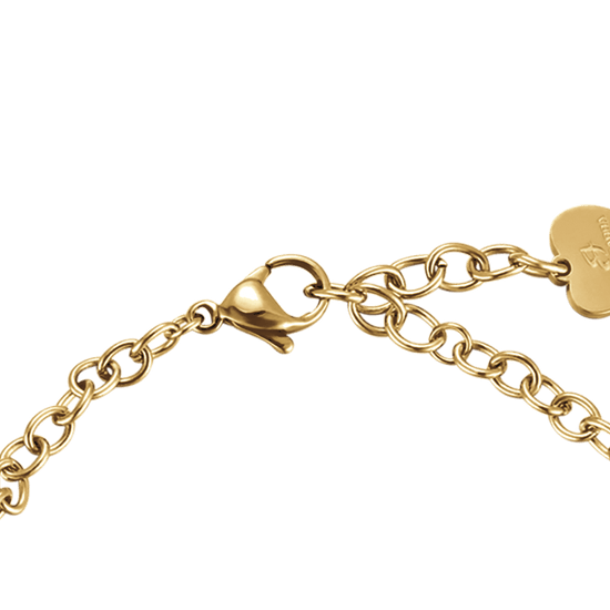 WOMAN'S IP GOLD STEEL BRACELET WITH CRYSTALS Luca Barra