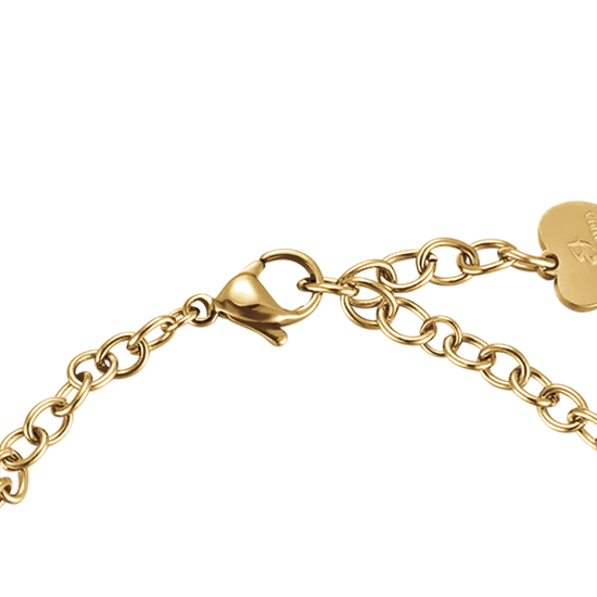 WOMAN'S IP GOLD STEEL BRACELET WITH CRYSTALS Luca Barra