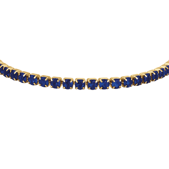 DAMEN-TENNISARMBAND AUS IP-GOLDSTAHL MIT BLAUEN KRISTALLEN Luca Barra