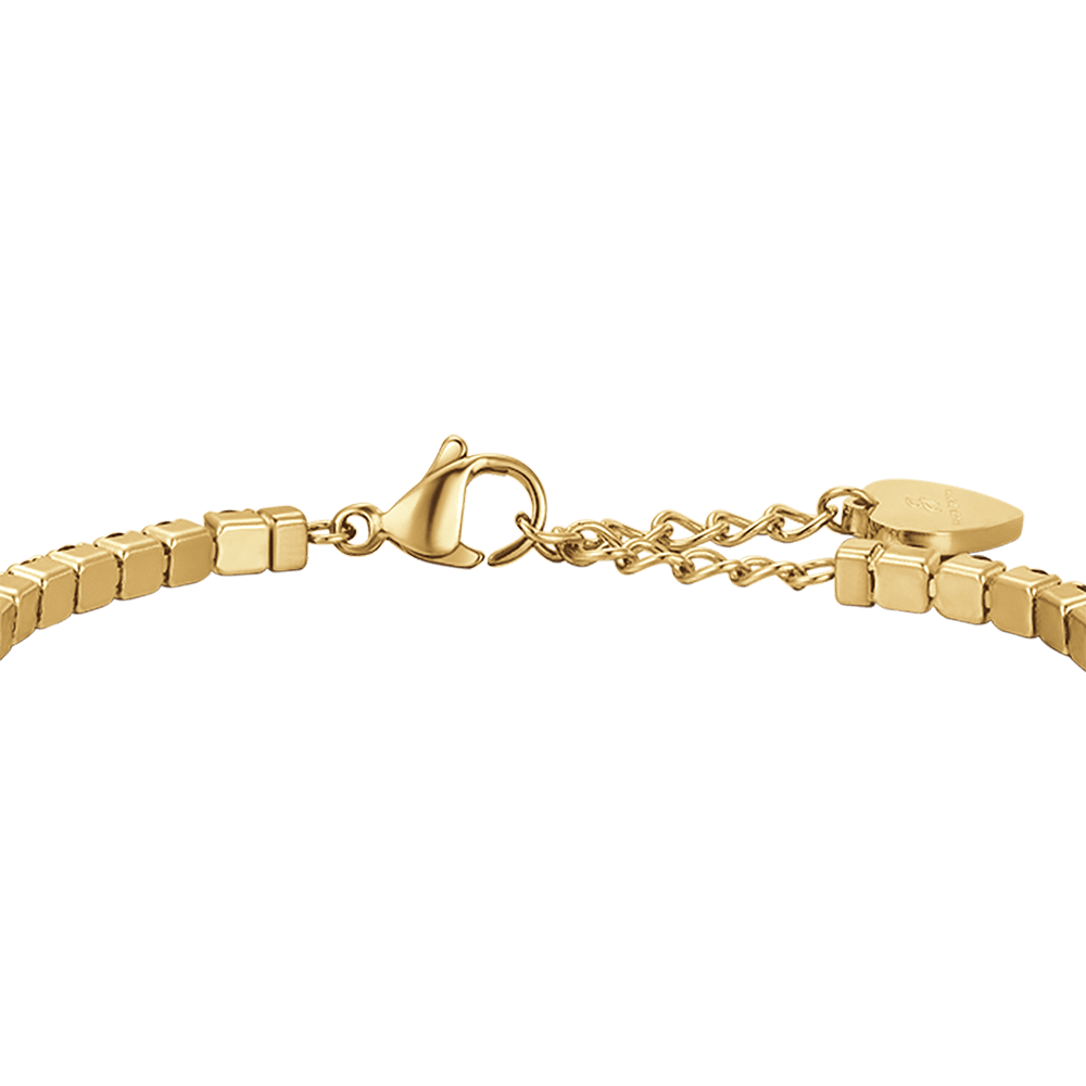 DAMEN-TENNISARMBAND AUS IP-GOLDSTAHL MIT BLAUEN KRISTALLEN Luca Barra