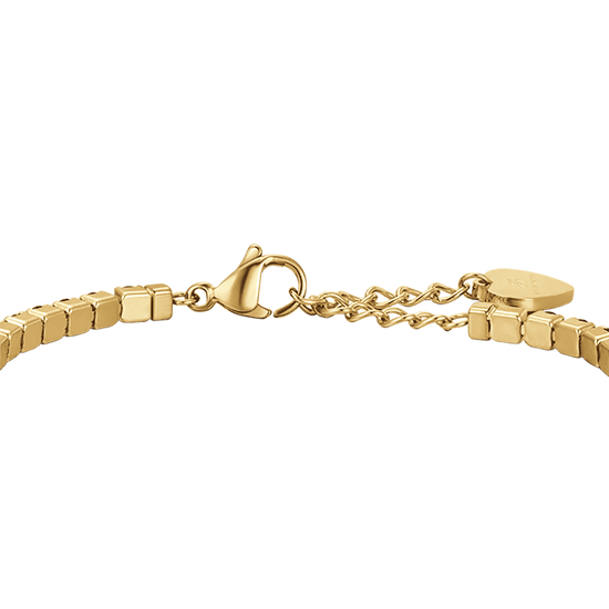 DAMEN-TENNISARMBAND AUS IP-GOLDSTAHL MIT BLAUEN KRISTALLEN Luca Barra
