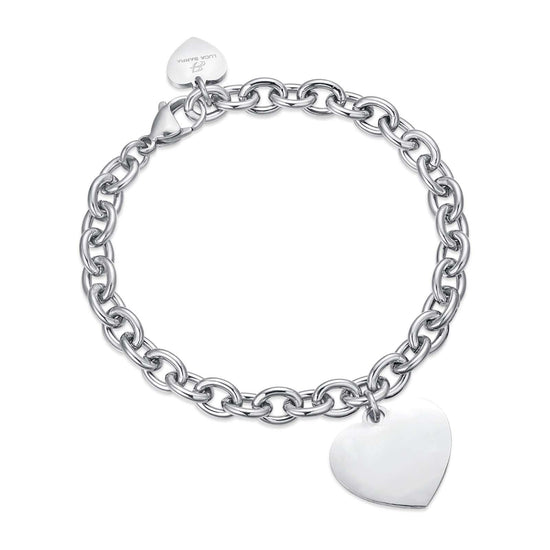 EDELSTAHL BRACELET MIT HERZ FÜR EINSCHNEIDUNGEN lucabarra